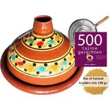 Tajine set voor 6 personen - 190 gr kruiden - incl. kookboek - vlammenverdeler