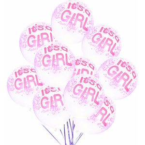 10 transparante ballonnen It's a Girl - ballon - it's a girl - genderreveal - babyshower - geboorte - zwanger - baby