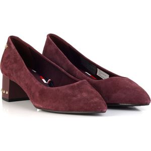 Tommy hilfiger round stud mid heel -bordeaux - maat 37