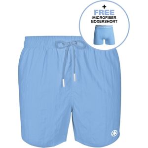 Muchachomalo Heren Zwembroek - 1 Pack + Boxershort - Maat 6XL - Blauw - Mannen Zwembroek