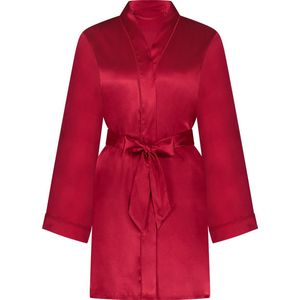 Hunkemöller Dames Nachtmode Kimono Satin - Rood - maat XL/XXL