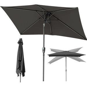 Parasol vierkant - Tuin - Balkonparasol - 200x300cm - 30° Kantelbaar - Waterdicht - Grijs