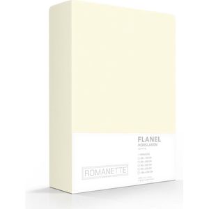 Flanellen Hoeslaken Ivoor Romanette-160 x 220 cm