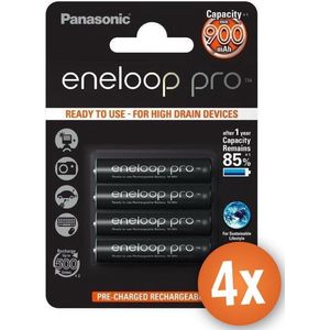 Panasonic AAA Eneloop Pro batterijen - 900 mAh - 16 stuks