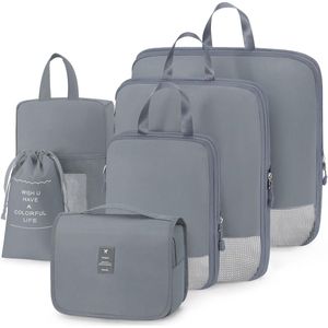 Travel Cubes Compressie,6/7 Set Verpakking Kubussen Compressie voor koffers, Compressie Verpakking voor Reizen, Compressie Verpakking Organizer