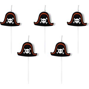 Partydeco - Verjaardagskaarsen Pirates Party (2 cm) - 5 stuks