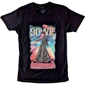 David Bowie Heren Tshirt -XL- Moonage 11 Fade Zwart