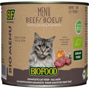Biofood Organic - Biologisch Kattenvoer Natvoer - Rund - 12 x 200 gr NL-BIO-01