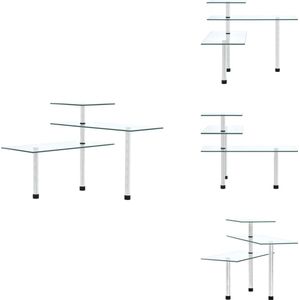 vidaXL Hoekkastje - Hoekkastjes - Schap - Schappen - Hoekkastje keuken 3-laags gehard glas