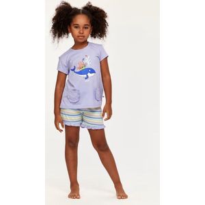Woody pyjama meisjes - lavendel - walvis - 231-1-PSG-S/306 - maat 140