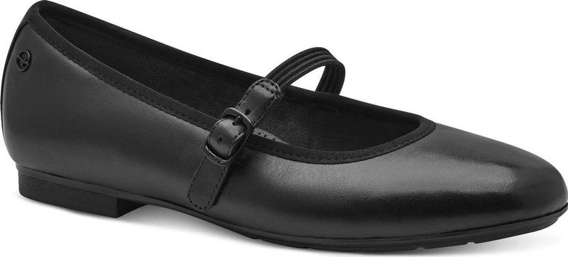 Tamaris - Ballerina's - Zwart - Leer