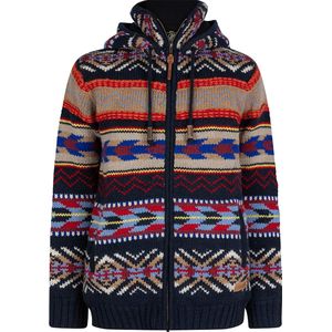 Gebreid Wollen Heren/Uni Vest van Schapenwol met Polyester Fleece voering en afneembare capuchon - SHAKALOHA - M Valq Multi M