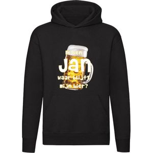 Ik ben Jan, waar blijft mijn bier Hoodie - cafe - kroeg - feest - festival - zuipen - drank - alcohol - naam - trui - sweater - capuchon