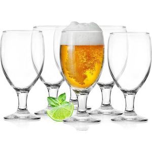 Glasmark Bierglazen - 6x - op voet - 500 ml - glas - speciaal bier