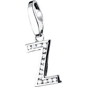 Giorgio Martello gerhodineerd sterling zilver charm, bedel, hanger letter * Z * met zirkonia, Giorgio Martello charms passen door de karabijnsluiting op alle andere merken o.a. SilberDream, Zinzi, Thomas Sabo en Ti Sento