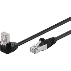 FTP CAT5e Gigabit Netwerkkabel - 1 kant haaks - CCA - 0,5 meter - Zwart