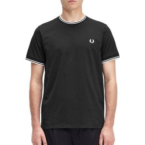 Fred Perry - Twin Tipped T-shirt Zwart - Heren - Maat XL - Modern-fit