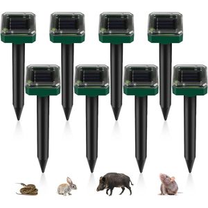 8 stuks ultrasonische mollenverjager op zonne-energie - mollenbestrijding en woelmuizenverjager - mol afschrikking en ongediertebestrijding - IP65 voor gazontuin