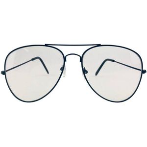 Orange85 Pilotenbril - Zonder sterkte - Zwart - Inclusief hoesje - Heren - Dames - Vliegeniersbril