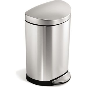 Simplehuman Semi Round Stepcan Prullenbak - 10 l - Mat RVS