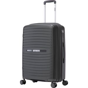 BlockTravel Palma - PP - reiskoffer met wielen - M - 63 tot 71 liter - vergrootbaar - met inbouw TSA cijferslot – grijs