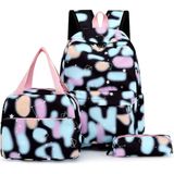 Ultiluxe® Rugzak, lunchtas, etui - Zwart/roze - 3 stuks tassen set - Rugtas voor kinderen - 41 x 26 x 12 cm - Schooltas, schoolrugzak, 15.6 inch laptoptas - Meiden schoolrugtas met print - 13 L - Meisjes tas met laptopvak - Laptop - Schoolset