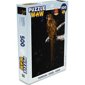 Puzzel Papegaai - Vogel - Goud - Legpuzzel - Puzzel 500 stukjes