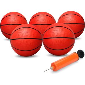 Mini Hoop basketbal voor kinderen, 16 cm, rubberen basketballen, strandbal, kleine springballen, voor binnen stille basketbal, dribbling, plezier voor 5, 6, 7, 8, 9, 10 + 11, 12 jaar oude