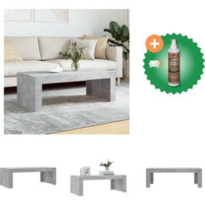 vidaXL-Salontafel-102x50x36-cm-bewerkt-hout-betongrijs - Tafel - Inclusief Houtreiniger en verfrisser