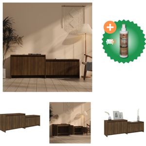 vidaXL Tv-meubel 146-5x35x50 cm spaanplaat bruineikenkleurig - Kast - Inclusief Houtreiniger en verfrisser