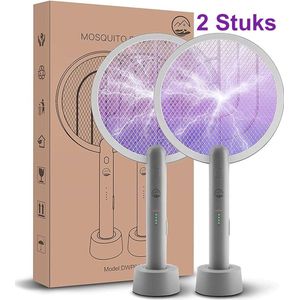 2 Stuks Elektrische SMART Muggenlamp - 2-in-1 UV insectenlamp - Draadloos 1800mAh - Vliegenlamp - Insectendoder - 4000v Muggenvanger