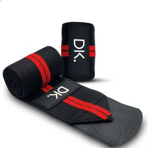 DK.® Wrist Wraps voor Fitness & Crossfit - Polsbanden voor Krachttraining - Polsbrace - Polsbandage - 2 stuks - Rood/Zwart - Sinterklaas Cadeau & Kerst Cadeau