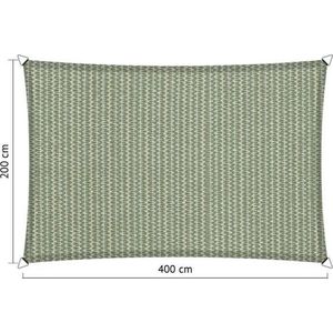 Shadow Comfort® Rechthoekige Schaduwdoek - UV Bestendig - Zonnedoek - 200 x 400 CM - Moonstone Green