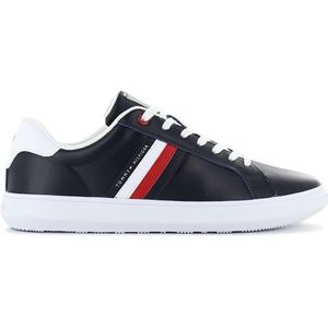 Tommy Hilfiger Essential Leather Cupsohle - Heren Sneakers Sportschoenen Schoenen Leer Blauw FM0FM02668-DW5 - Maat EU 40 UK 6.5