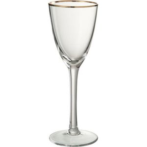 J-Line wijnglas - witte wijn Gouden Rand - glas - goud - 4 stuks