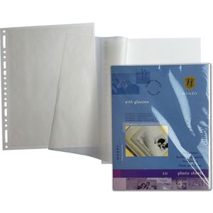 Fotobladen - Henzo - 20 stuks fotoblad voor ringband - Formaat A4 - Gebroken wit