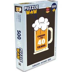 Puzzel Jubileum - 40 Jaar - Bier - Legpuzzel - Puzzel 500 stukjes