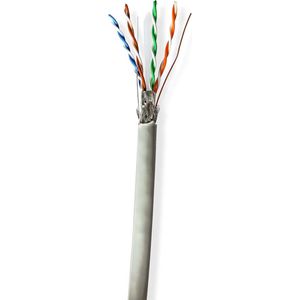 Nedis Netwerk Kabel Rol - CAT6 - Solid - S/FTP - CCA - 100.0 m - Binnenshuis - Rond - PVC - Grijs - Gift Box