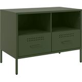 vidaXL - Tv-meubel - 68x39x50,5 - cm - staal - olijfgroen