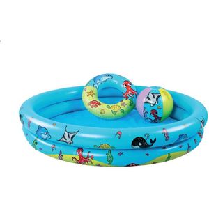 Swim Essentials Opblaasbaar Zwembad - Baby & Kinder Zwembad – Playpoolset Zeedieren - Ø 120 cm – met Strandbal & Zwemring