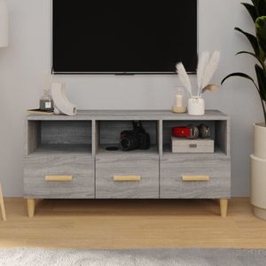 The Living Store TV-meubel - Moderne Media - 102 x 36 x 50 cm - Kleur- Grijs Sonoma Eiken