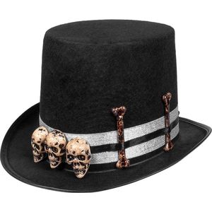 Boland - Hoed Skull master - 59 - Volwassenen - Unisex - Halloween accessoire - Horror - Skull