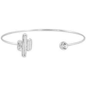 Joboly Cactus armband bangle - Dames - Zilverkleurig - 18 cm