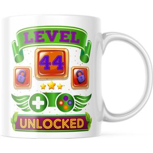 Verjaardag Mok level 44 unlocked | Verjaardag cadeau | Grappige Cadeaus | Koffiemok | Koffiebeker | Theemok | Theebeker