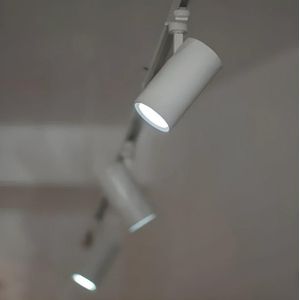 Kit Spot LED sur rail Monophasé Blanc + Ampoule LED GU10 8W - Blanc Chaud 2300K - 3500K