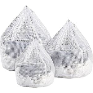 Herbruikbare waszakken met trekkoord voor wasmachine - Wasnet voor grote en kleine kleding