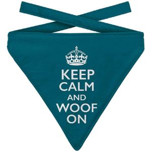 Plenty Gifts Hondenhalsdoek Keep Calm Blauw Polyester Maat M