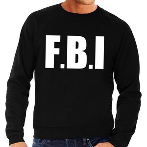 Politie FBI tekst sweater / trui zwart voor heren XL