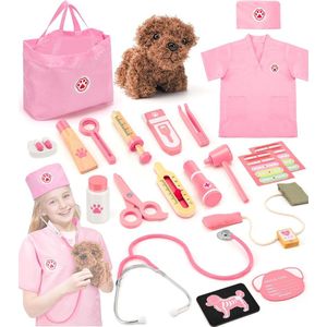 DailySupplies® Dierenarts Speelgoed - Dokterset - Kinderspeelgoed voor Jongens en Meisjes - Roze