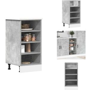 vidaXL Onderkast - Onderkasten - Keukenkast - Keukenblok - Onderkast 40x44,5x81,5 cm bewerkt hout betongrijs